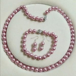 NEW shell pearl bead necklace earring bracelet